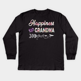 Happiness Is Being A Grandma Kids Long Sleeve T-Shirt